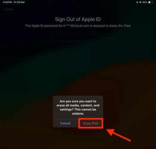 select Erase iPad | Turn off Time Limit