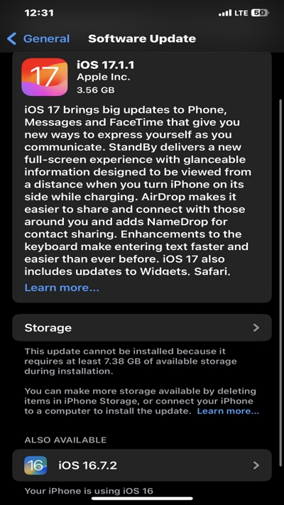 Download and install the latest iOS update | Fix Apple ID Greyed Out
