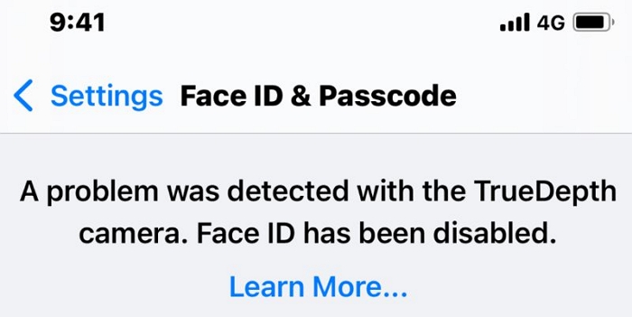 TrueDepth camera problem | Face ID Not Available Try Setting Up Later