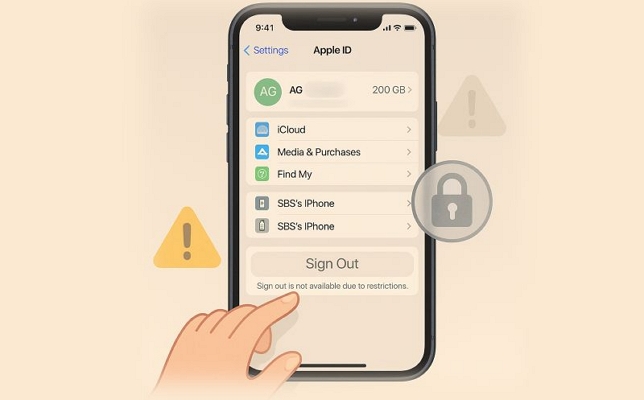 Apple ID sign out | Sign Out Is Not Available Due to Restrictions