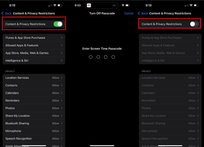 enter Screen Time passcode | Sign Out Is Not Available Due to Restrictions