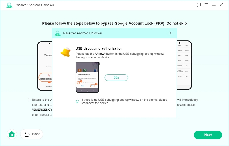 bypass Google FRP lock without google account using Passixer Android Unlocker Step 3