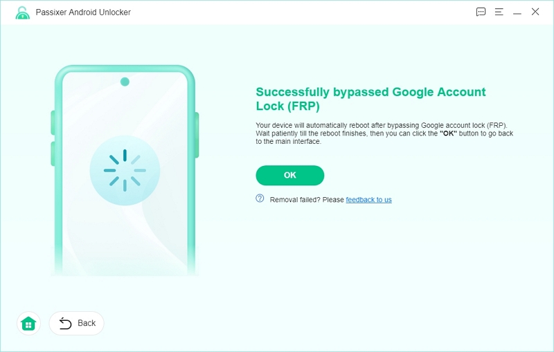 bypass Google FRP lock without google account using Passixer Android Unlocker Step 4