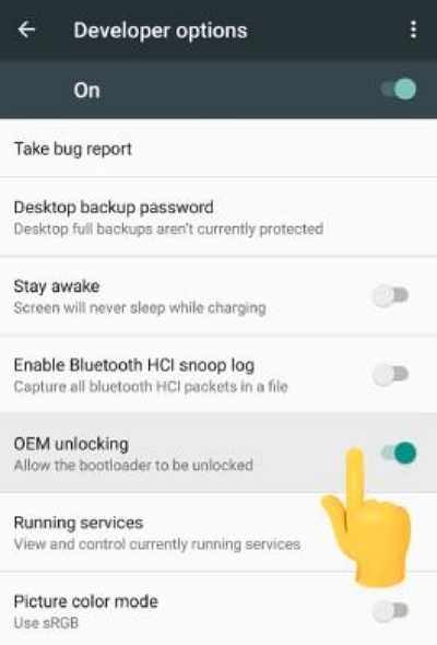 Developer Options | bypass frp google