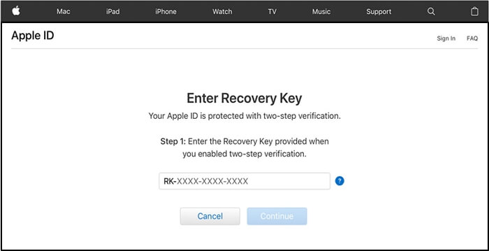 unlock Apple ID via recovery key | Unlock Apple ID