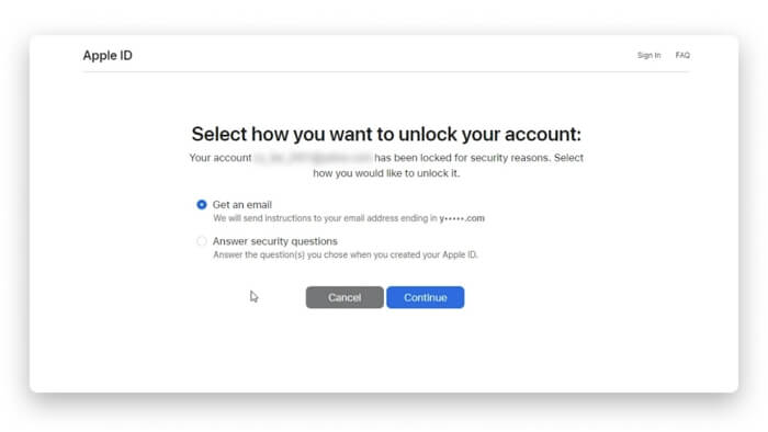 unlock Apple ID via security questions | Unlock Apple ID