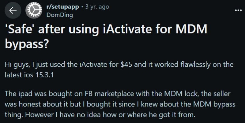 Reddit positive review | iActivate