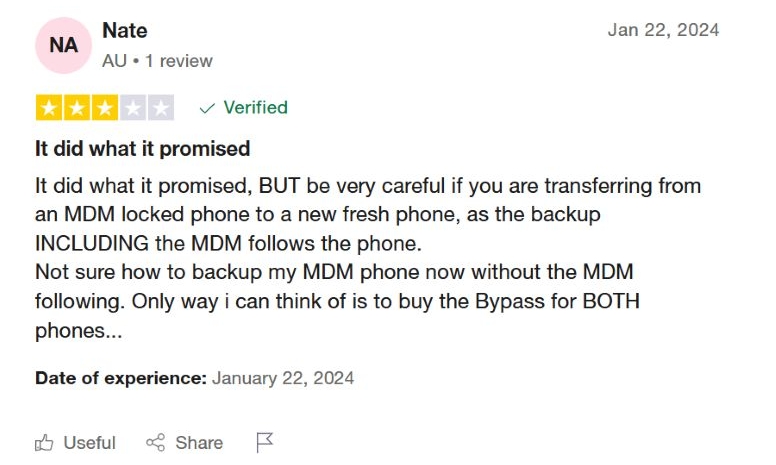 Trustpilot good review | iActivate