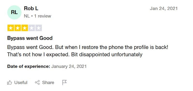 Trustpilot bad review | iActivate