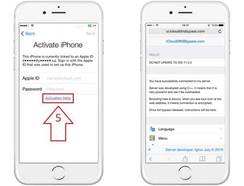 tap on Activation help | iCloud DNS Bypass