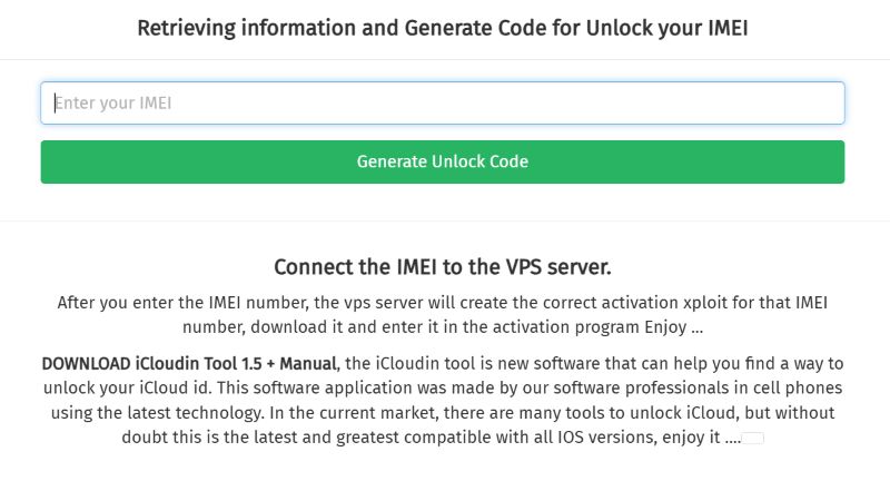 enter device IMEI | iCloudin Review