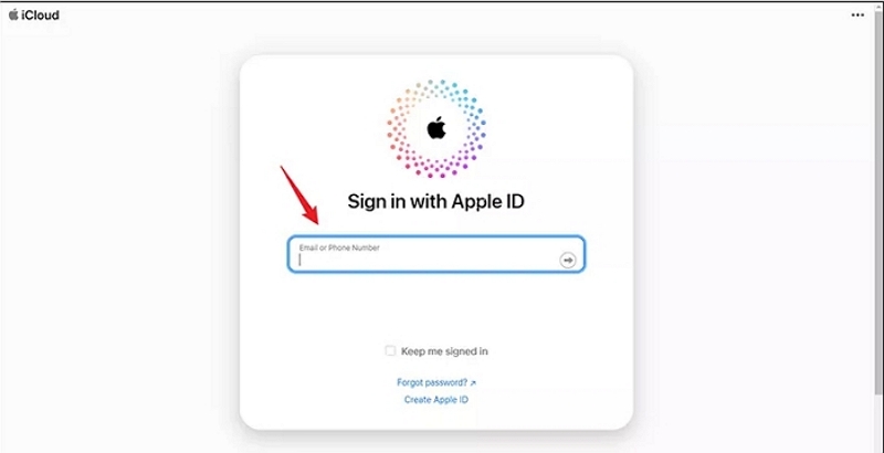 enter Apple ID to sign in iCloud | Unlock Disabled iPad without iTunes