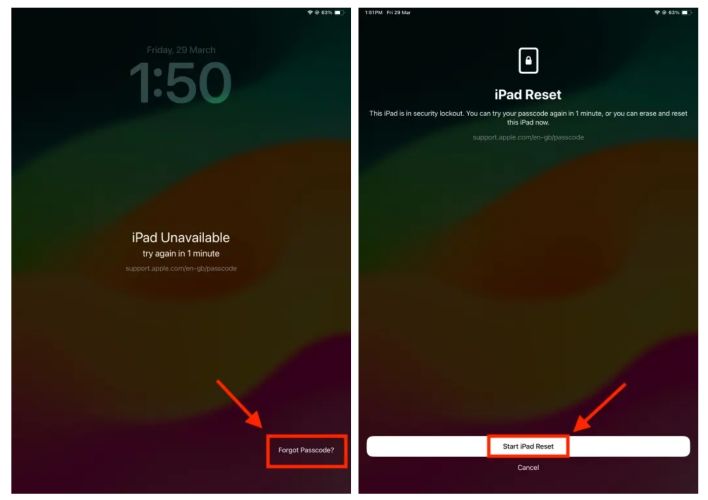 choose Start iPad Reset | Unlock iPad Security Lockout