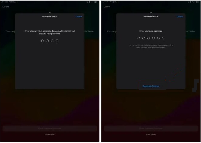 enter old passcode | Unlock iPad Security Lockout