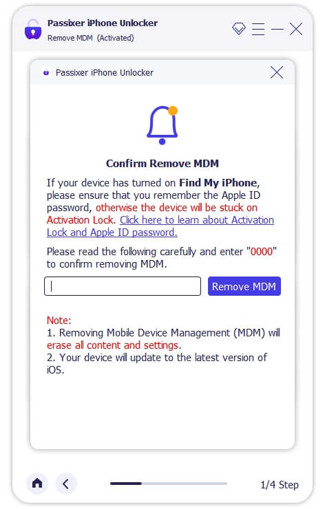 Passixer iPhone Unlocker step 1 | Bypass Remote Management on iPhone