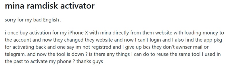 Reddit comments | Mina Activator