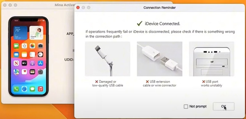connect locked iPhone | Mina Activator