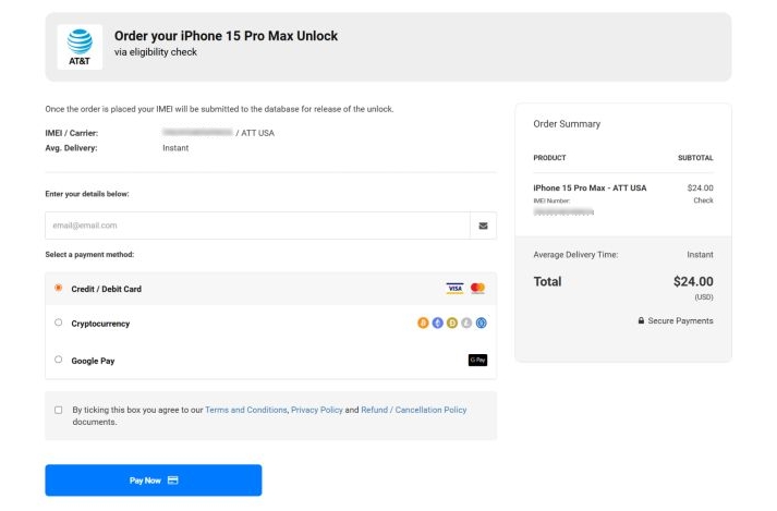 pay for the unlock | Mobile Unlocked Review