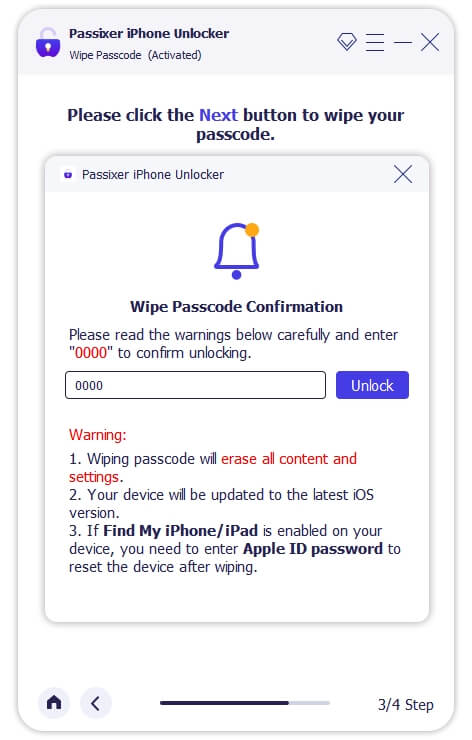 Bypass iPhone Unavailable Lock with Passixer step 3