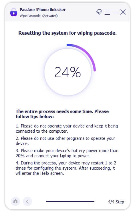 Passixer iPhone Unlocker step 5 | Turn Off Passcode on iPhone without Passcode