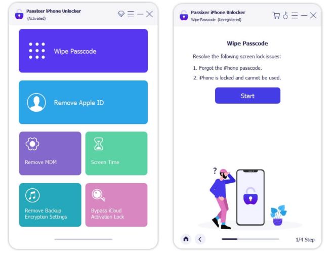 choose Wipe Passcode | Unlock iPhone Without Passcode