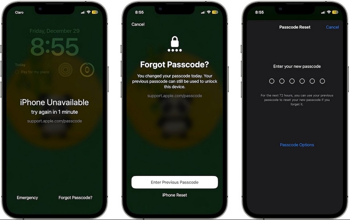 以前のパスコードを入力してください | iPhoneは利用できません 8時間後にもう一度お試しください