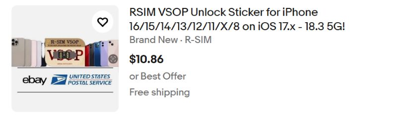 R-SIM VSOP US$10.16 | R-SIM Card
