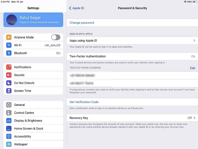 Recover iCloud Password Via Settings App | Recover iCloud Password