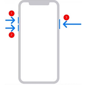hold on Side button | Put iPhone into Recovery Mode