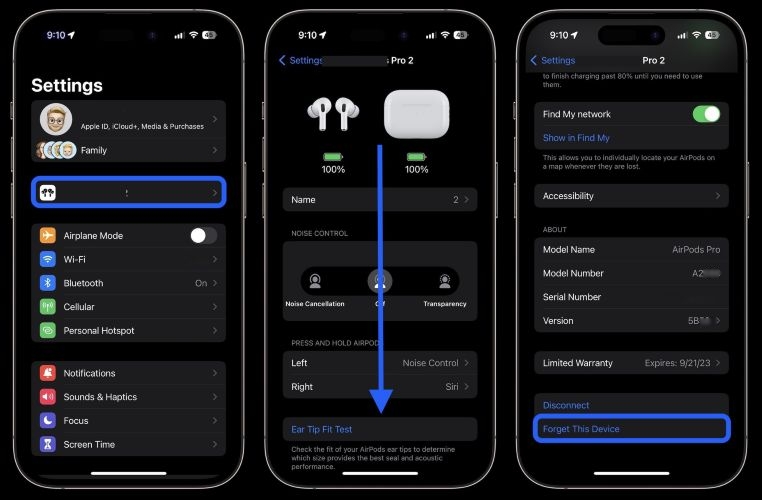 click i | Remove AirPods from Apple ID
