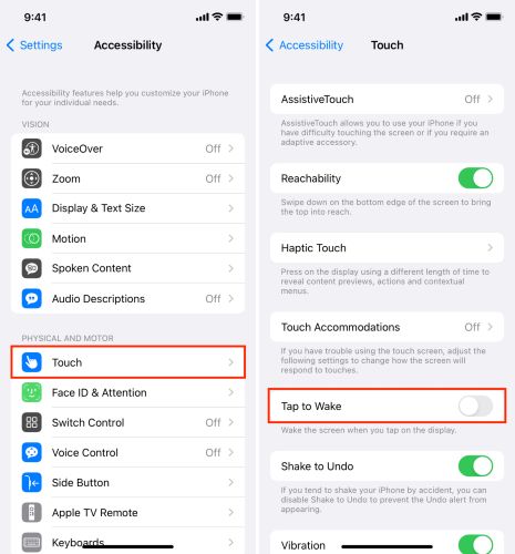 find Tap to Wake | Remove Camera on iPhone Lock Screen