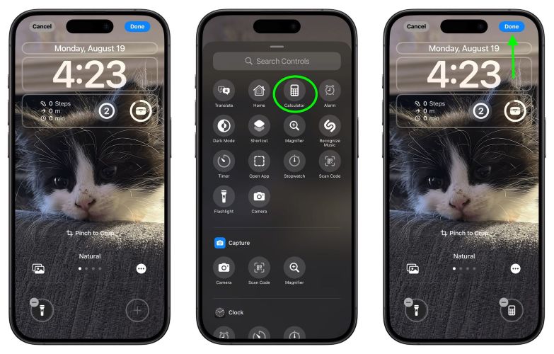 tap Done | Remove Camera on iPhone Lock Screen