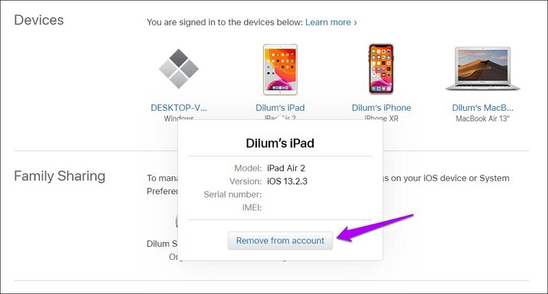 Remove from account | Remove Devices From Apple ID