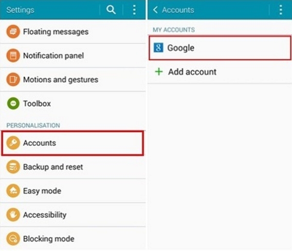 Remove Account | how to factory reset android