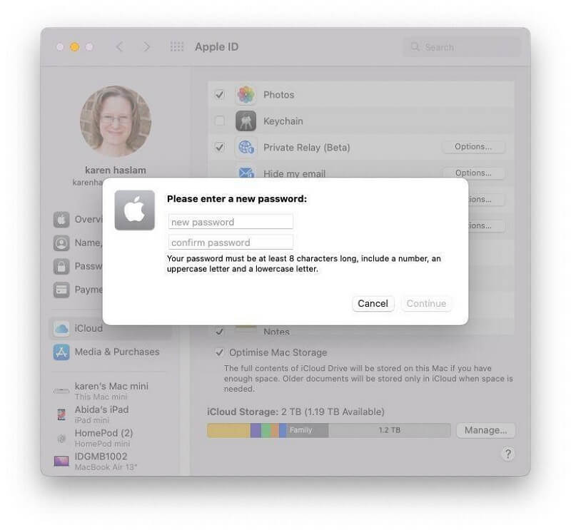 enter a new password | Recover iCloud Password