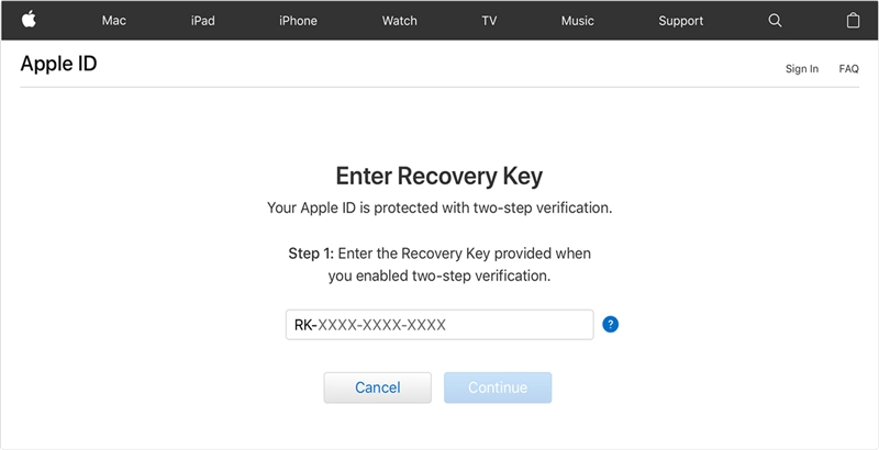 Recovery Key | Recover iCloud Password