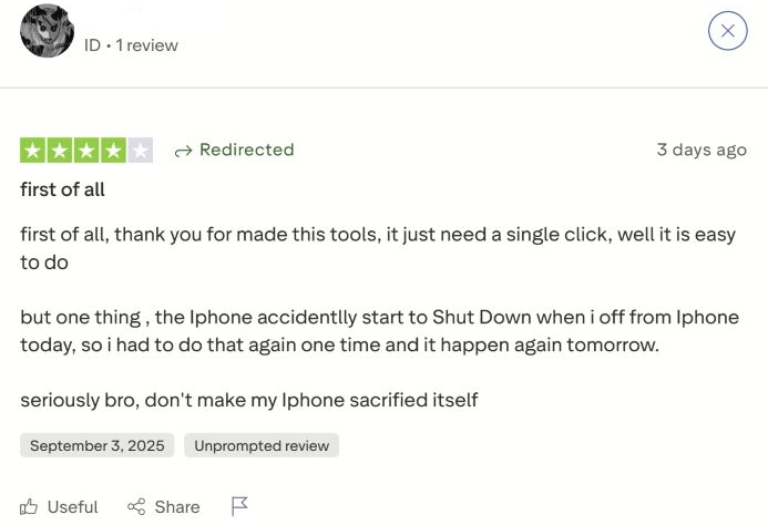 bad review | iRemove Tools