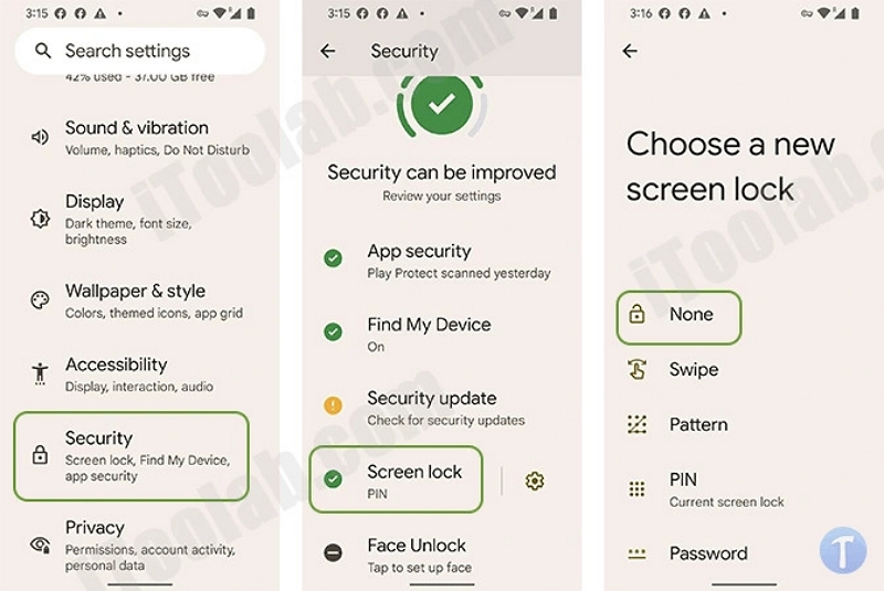 upcoming menu | how to remove screen lock pin on android phone
