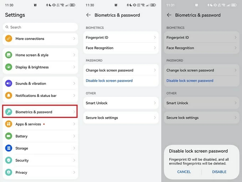 Different Android Devices | how to remove screen lock pin on android phone