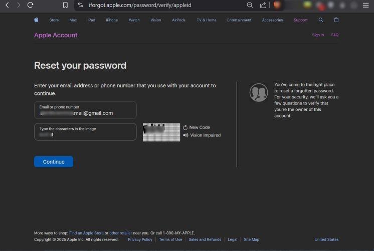 click Continue | Find Your Apple ID Password Without Resetting It