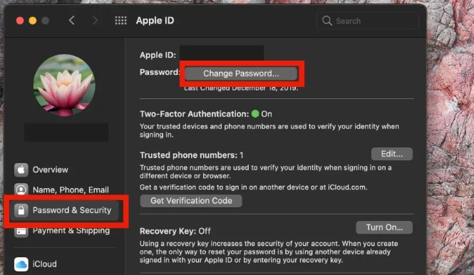click Change Password | iPhone Correct Passcode Not Working