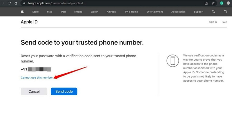 Cannot use this number | Reset Apple ID Password Without Phone Number