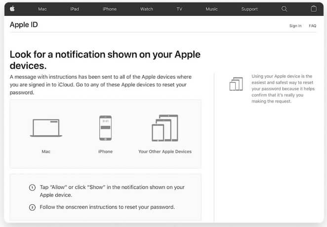 continue completing password reset | Apple iCloud Password Requirements