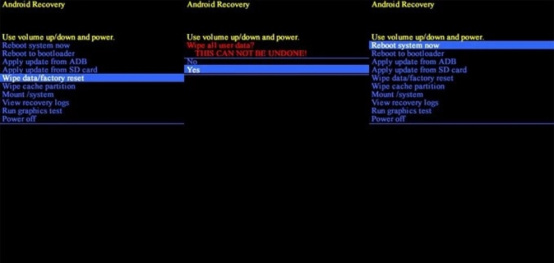 back to the main menu | Samsung tablet factory reset without password