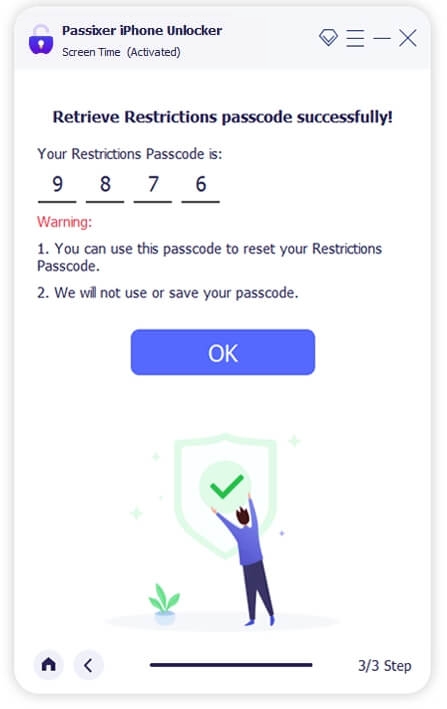 Unlock iPhone Restrictions Without Passcode with Passixer Step 5