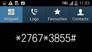 erasing all data | secret code to unlock android phone password