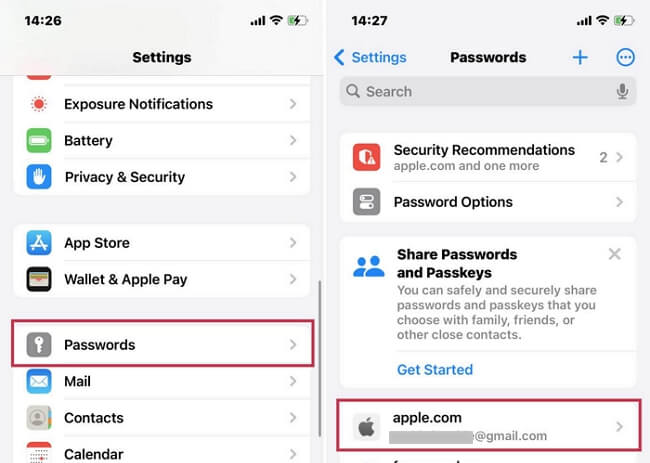 view Apple ID password via Settings | Find Apple ID Password without Resetting It