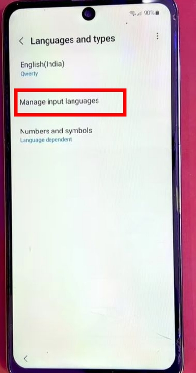 Manage Input Languages | Samsung frp bypass for free step 4