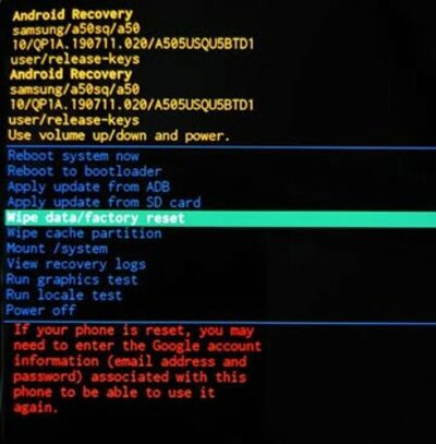 unlock Android with Factory Reset Step 3