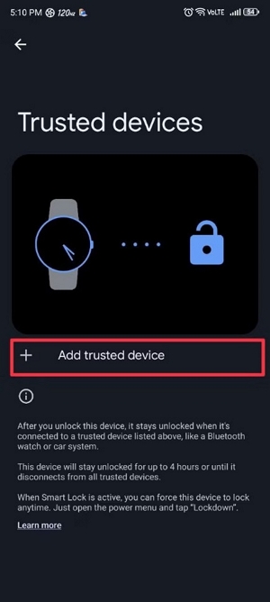 choose the Bluetooth device | secret code to unlock android phone password